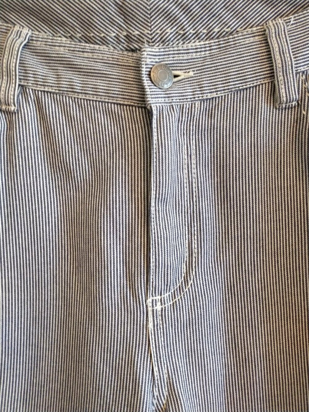 L.L. Bean Pants Women's Blue White Pinstripe Straight Wider Leg High Rise - 16 - Picture 2 of 8